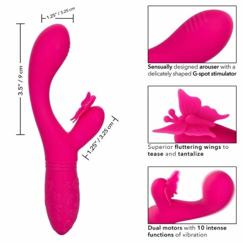CalExotics Butterfly Kiss Flutter Rożowy - Masażer z 10 trybami pracy