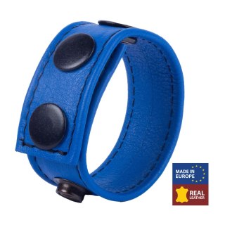 Cocky Pasek Regulowany Skorzany Niebieski 2,5 cm - System Zatrzaskow