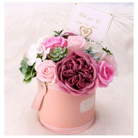 Flower box, bukiet zapachowych kwiatów mydlanych w pudełku 21х22cm BUK10R