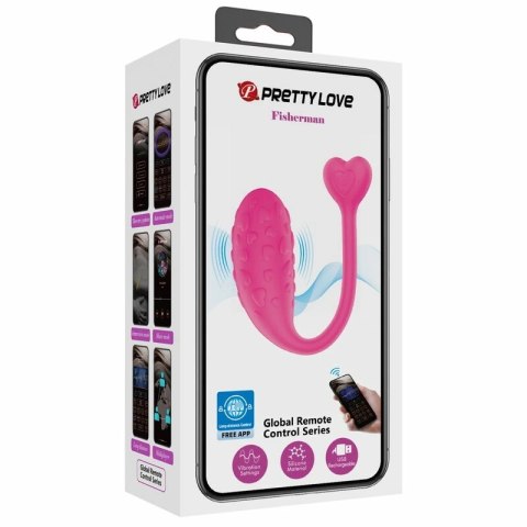 Pretty Love Fisher Rożowe Jajko Wibracyjne Sterowane Aplikacją, silikon