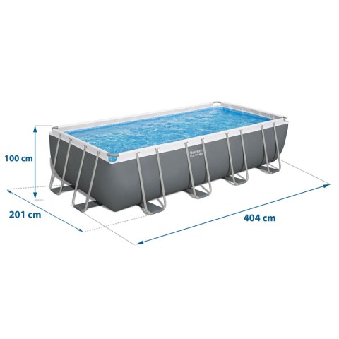 Basen ogrodowy stelażowy 404 x 201 x 100 cm 18w1 Bestway 56442