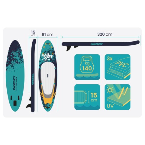 Deska SUP Aquasurf 320 x 81 x 15 cm Neo-Sport 170005