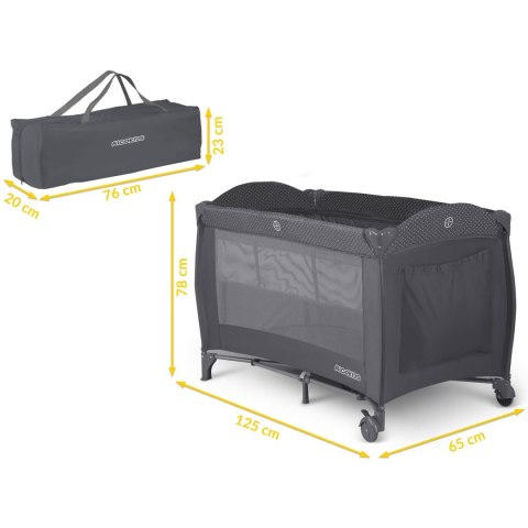Łóżeczko turystyczne + materac + torba 125 x 65 x 78 cm RK-242 antracyt