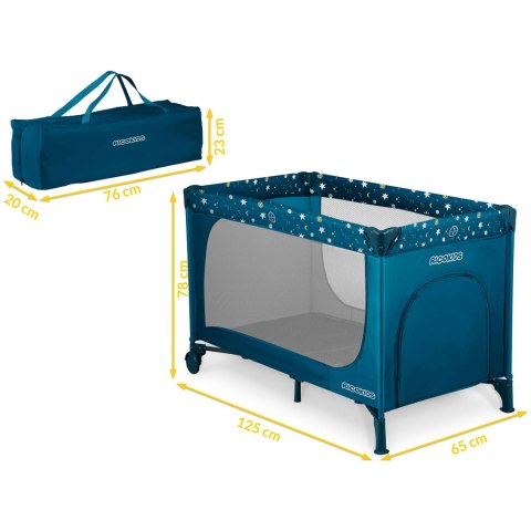 Łóżeczko turystyczne + materac + torba 125 x 65 x 78 cm RK-240 granatowe