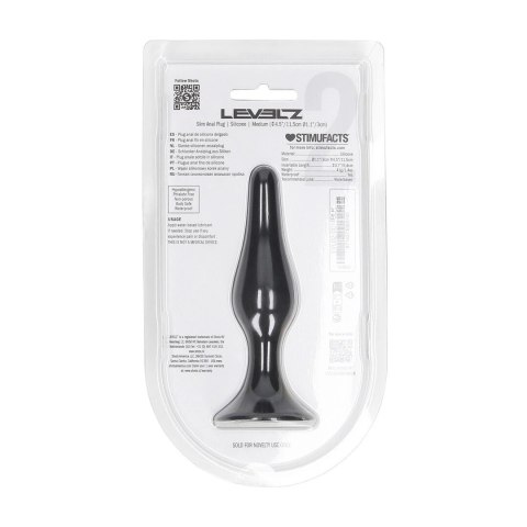 LEVELZ Slim Anatomiczny Korek Silikonowy M Czarny