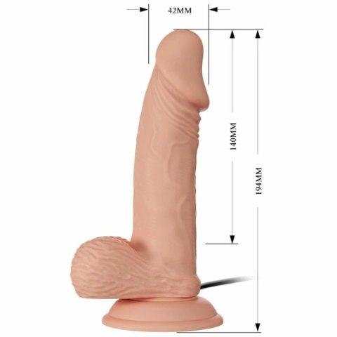 Baile Zebulon 19,4 cm Naturalny - Model wibracyjny z przyssawką TPR