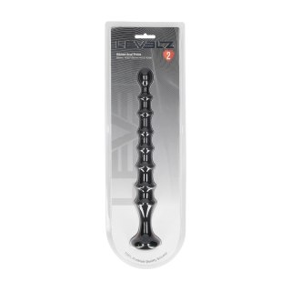 LEVELZ Sonda Anatomiczna Silikonowa Czarna Żebrowana, Flared Base