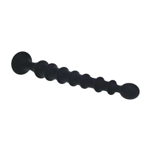 LEVELZ Sonda Anatomiczna Silikonowa Czarna Żebrowana, Flared Base