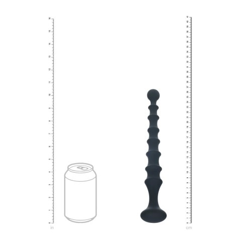 LEVELZ Sonda Anatomiczna Silikonowa Czarna Żebrowana, Flared Base