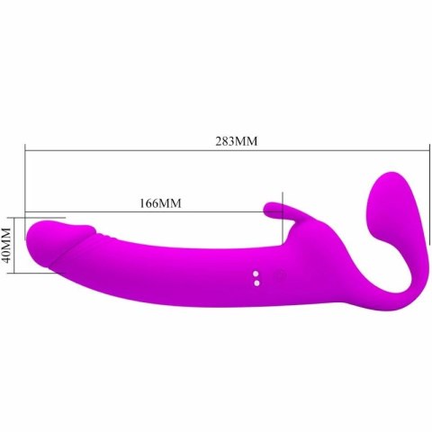 Pretty Love Zanini Strapless Strap-On silikonowy 10 trybow fioletowy