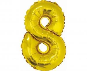 Balon foliowy "Cyfra 8" złota 35 cm FG-C35Z8