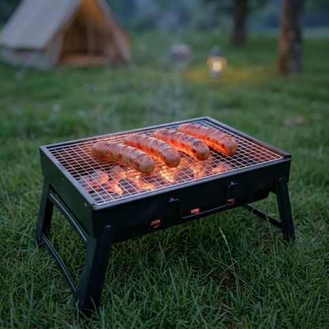 GRILL OGRODOWO TURYSTYCZNY SKŁADANY 43x29x23CM