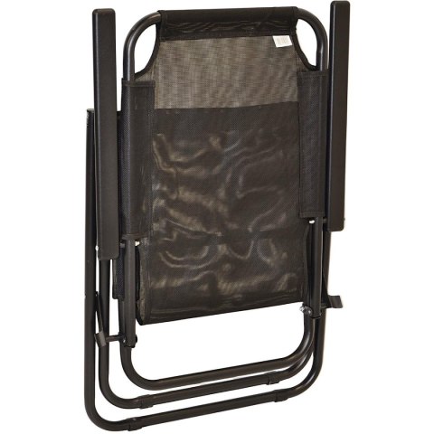KRZESŁO TURYSTYCZNE Z PODŁOKIETNIKAMI 61x66x65-108CM SKŁADANE CZARNE ENERO CAMP