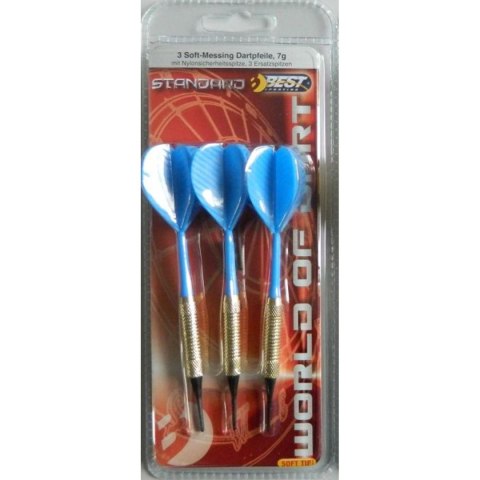 RZUTKI LOTKI PLASTIKOWE DART 3SZT BEZPIECZNE NIEBIESKI BEST SPORTING