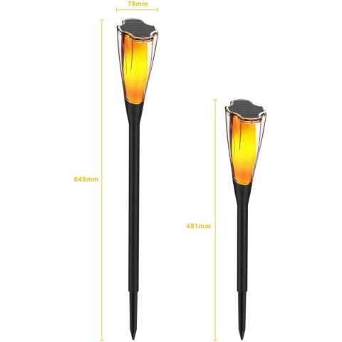 LAMPA SOLARNA POCHODNIA 7,5x7,5x65CM
