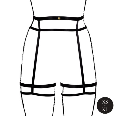 Shots Double Strap Pas Garter Regulowany Czarny One Size