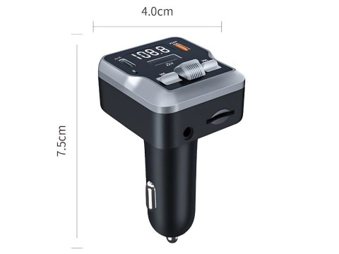 Transmiter fm mp3 estaw głośnomówiący 2 x usb c bluetooth 5.3 12v karta sd 10148
