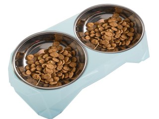 Miska podwójna dla psa kota metalowa 350ml x 2 19402