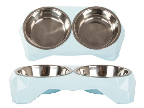 Miska podwójna dla psa kota metalowa 350ml x 2 19402