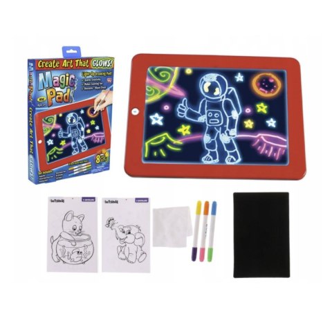 Magiczny tablet do rysowania 3D + pisaki - czerwony