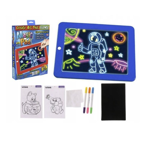 Magiczny tablet do rysowania 3D + pisaki - niebieski