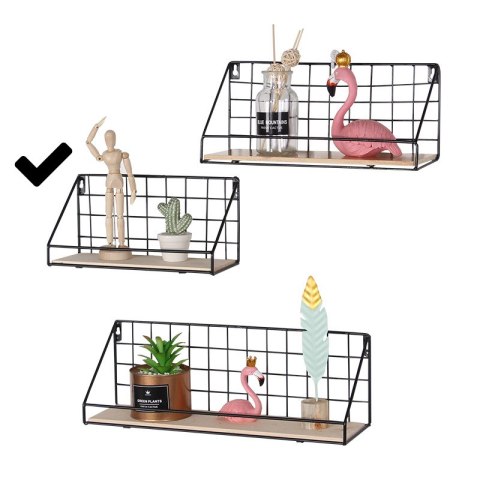 Półka ścienna z drążkiem, styl LOFT 29,5 cm- czarna