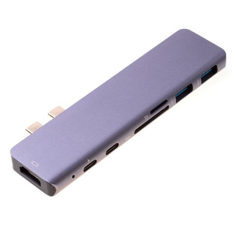 Adapter 7w1 HUB USB-C HDMI 4K SD Macbook Pro / Air - Szary