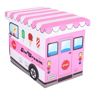 Pojemnik na zabawki z pufą - samochód Ice Cream