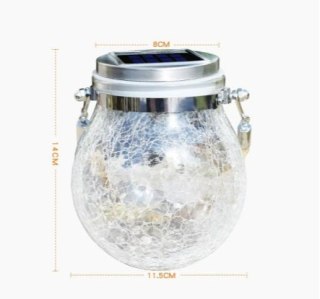 Lampion solarny ogrodowy/ Wisząca lampka LED solarna - rozmiar L, światło białe