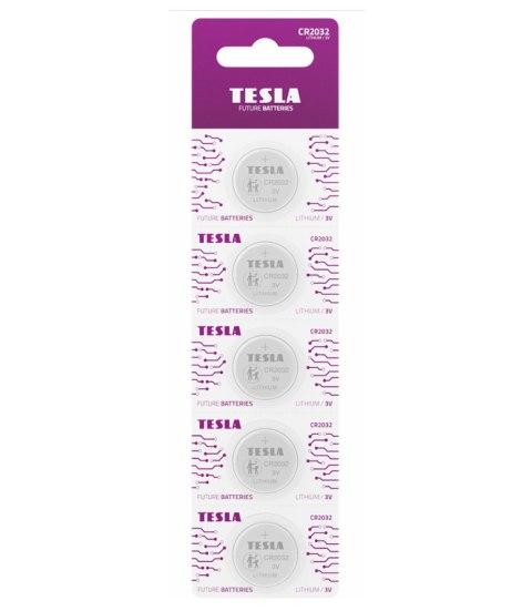 BATERIA LITOWA TESLA CR2032 B5 3.0V Li/Mn02 5 SZTUK