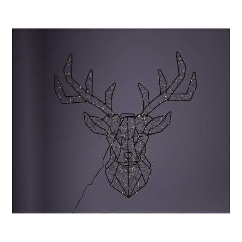 Dekoracja świąteczna LED - Głowa Renifera 53x51 cm, ciepła biel, IP44, zasilacz 230 V