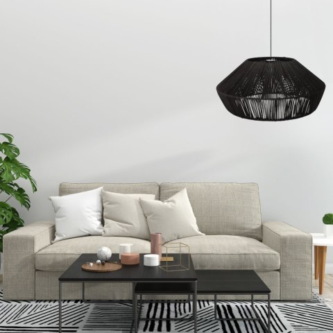 Lampa naturalna rattanowa wisząca - 50 cm (czarna)