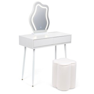 Toaletka kosmetyczna w Stylu Francuskim / komplet mebli blat 80 cm - kolor biały