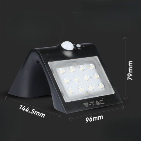 Trójkątna Lampa Solarna 1.5W, Czarna V-TAC