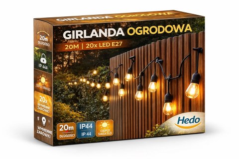 Girlanda Ogrodowa Świetlna 10M 10X Żarówka LED Sieciowa Wodoszczelna