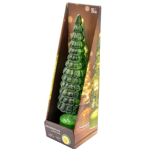 CHOINKA DEKORACYJNA ZIELONA LED 13 KORON CIEPŁY BIAŁY 40CM