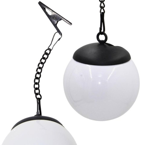 LAMPA SOLARNA PLASTIKOWA KULA WISZĄCA NA KLIPS 10X30CM KPL.2SZT