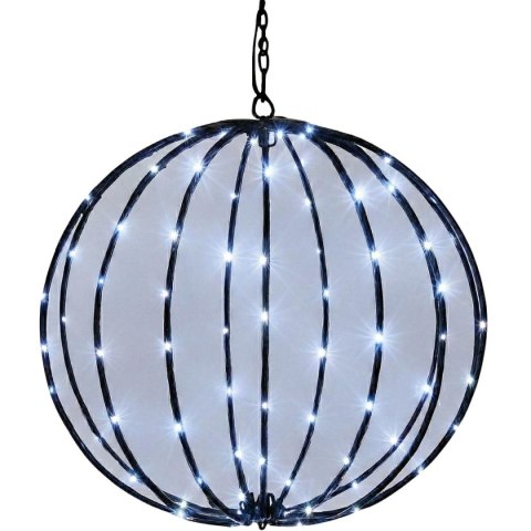 LAMPA SOLARNA WISZĄCA KULA 30CM 120 LED ZIMNY BIAŁY