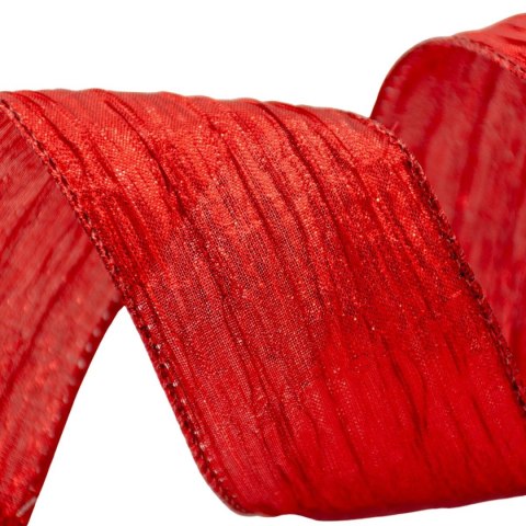 WSTĄŻKA KARBOWANA 6,3CMx3M CZERWONA