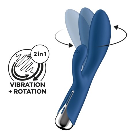 Satisfyer Spinning Rabbit 1 - podwojny model z obracaną głowką, fioletowy