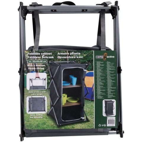 SZAFA TURYSTYCZNA SKŁADANA Z 3 PÓŁKAMI 49x53x95CM CAMP ACTIVE