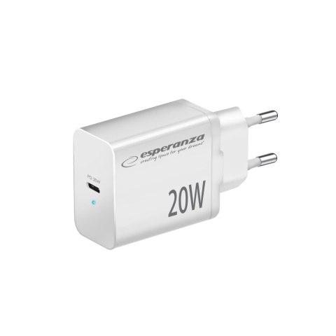 Ładowarka sieciowa 20W USB-C PD biała EZC104W