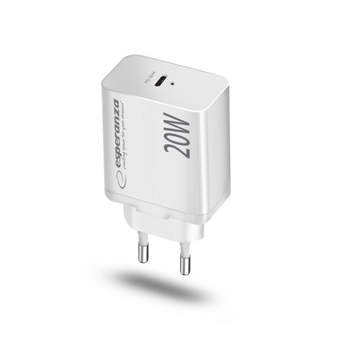 Ładowarka sieciowa 20W USB-C PD biała EZC104W