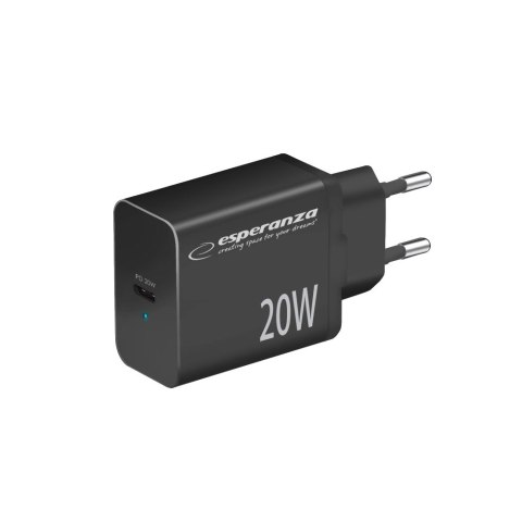 Ładowarka sieciowa czarna 20W USB-C PD EZC104K