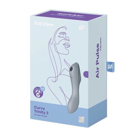 Satisfyer Curvy Trinity 3 Blue Grey - System Fali Powietrznej i Wibracji