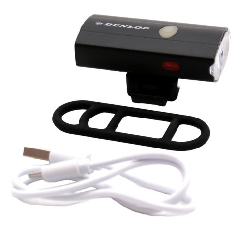 LAMPA ROWEROWA 2W1 ŁADOWANIE USB, UCHWYT DO MOCOWANIA NA KASKU DUNLOP