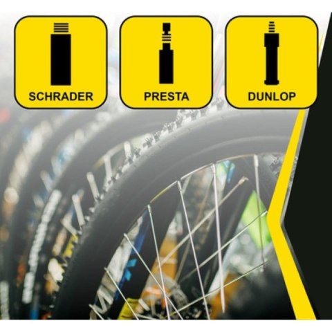 POMPKA WARSZTATOWO ROWEROWA DUNLOP 230 PSI (16Bar) Z MANOMETREM CZERWONY