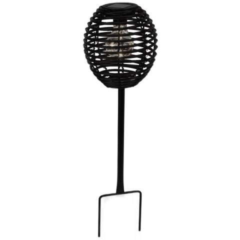 LAMPA SOLARNA KULA RATTAN CZARNA PROGARDEN