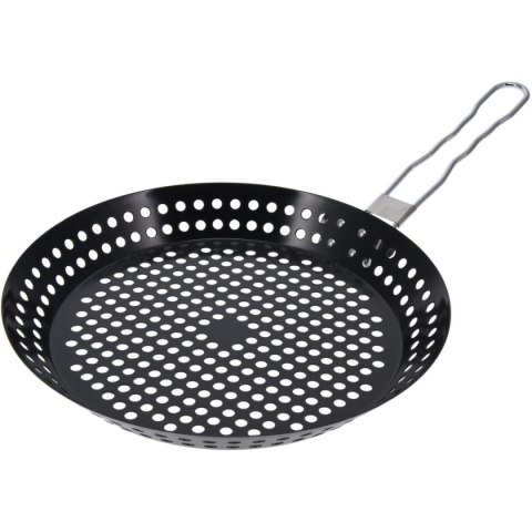 PATELNIA DO GRILOWANIA ZE SKŁADANYM UCHWYTEM NON STICK CZARNA