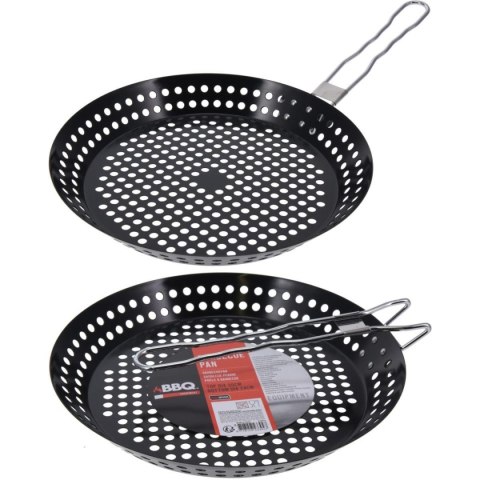 PATELNIA DO GRILOWANIA ZE SKŁADANYM UCHWYTEM NON STICK CZARNA
